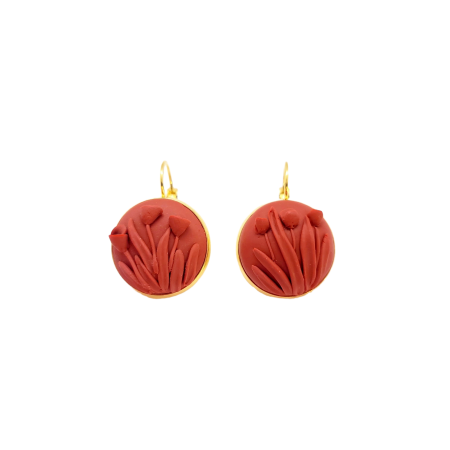 earrings red flower1